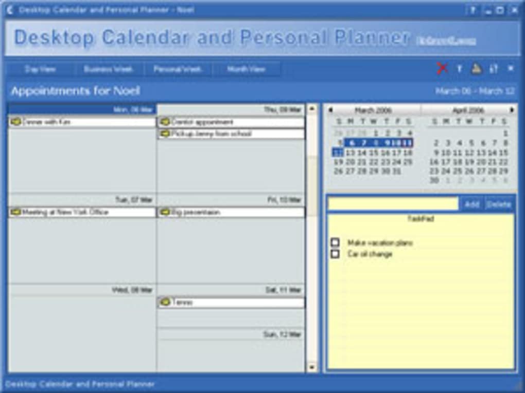 desktop calendar planner for mac